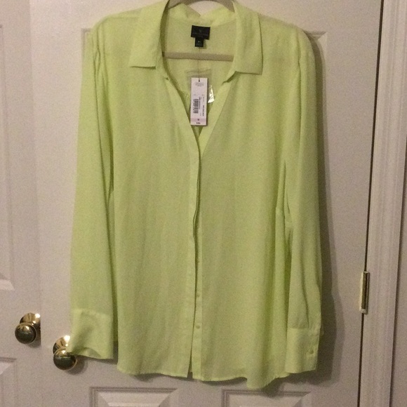 Worthington Tops - NWT Beautiful lime green sheer blouse 3X